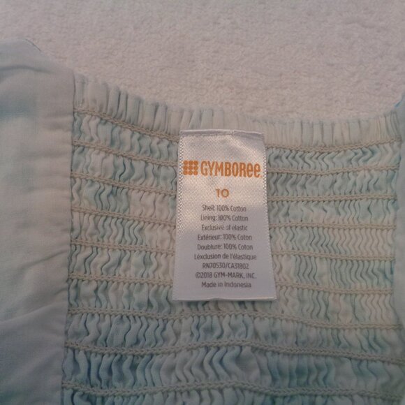 GIRLS GYMBOREE COTTON AQUA & WHITE FLORALS SHEERED SUNDRESS 10 - Picture 8 of 11